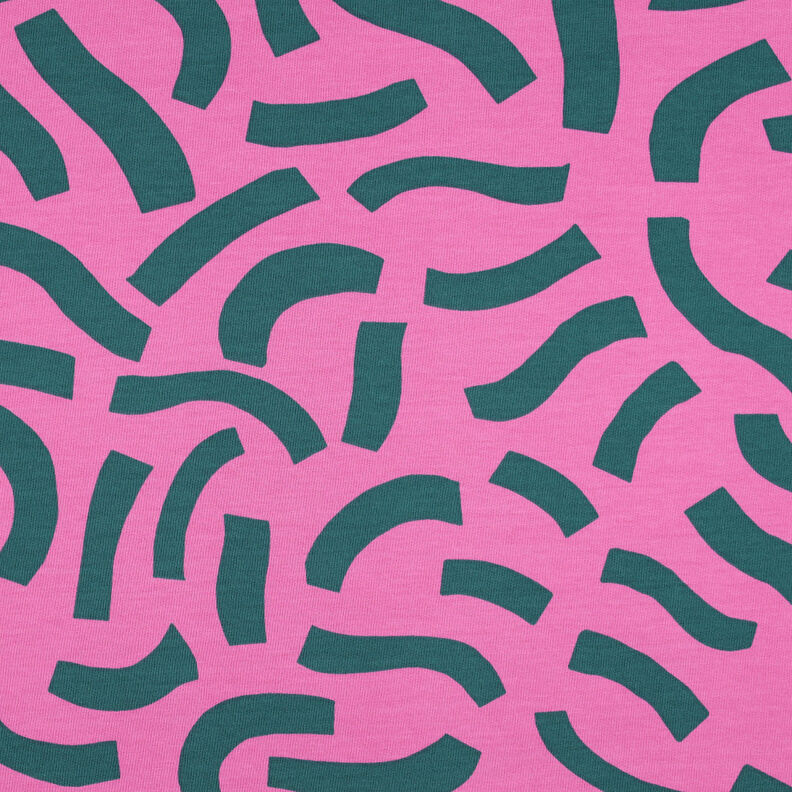 French Terry Playful | Nerida Hansen – pink/azul petróleo,  image number 1