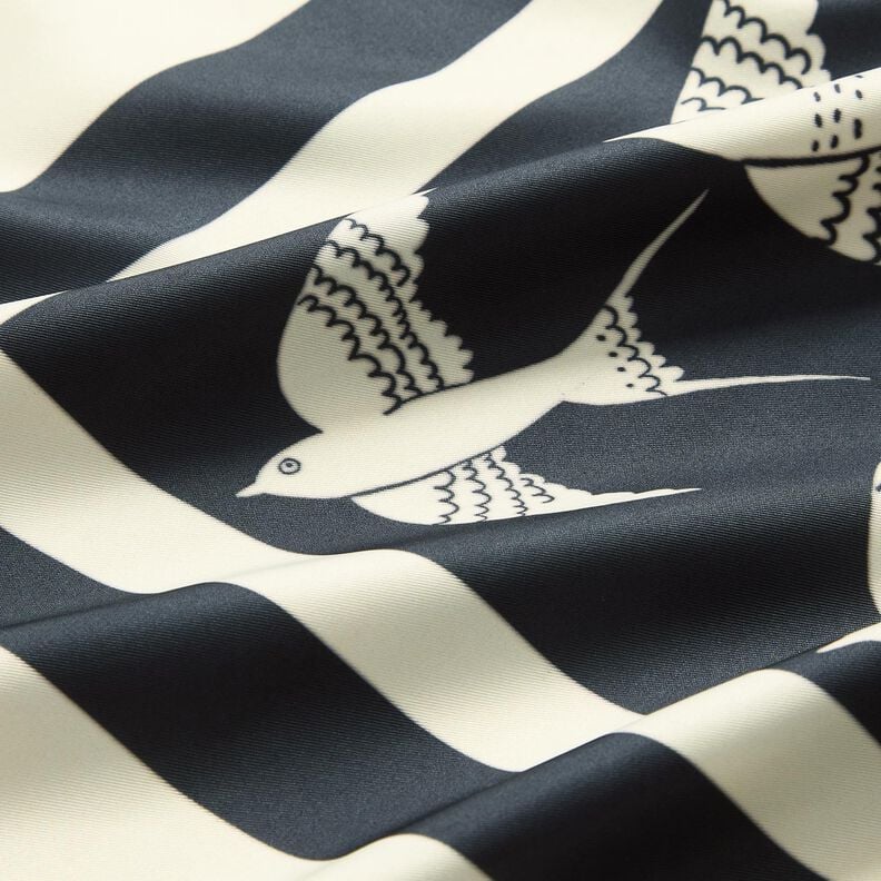 Painel de cetim Andorinhas | Katia Fabrics – antracite/creme,  image number 6