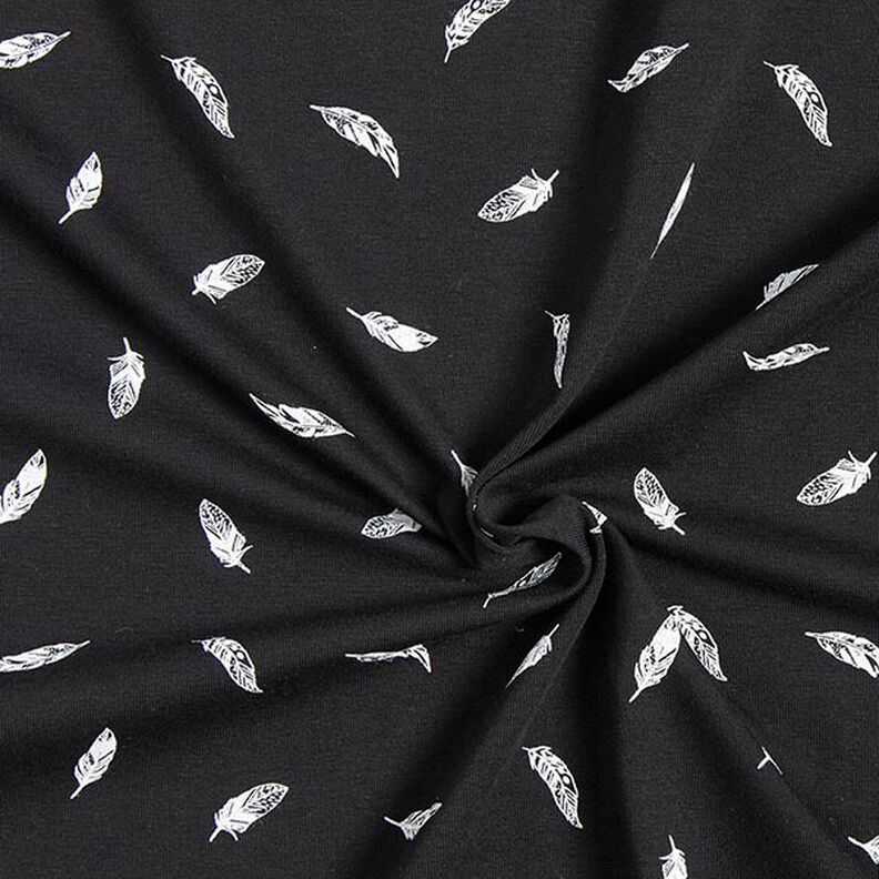 Jersey de algodão Penas – preto,  image number 3
