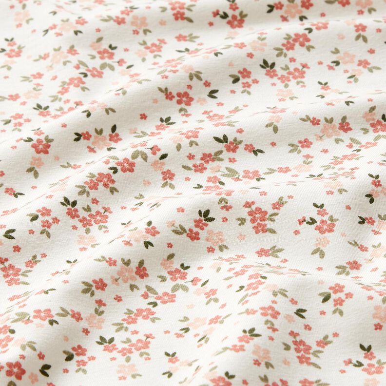 Jersey de algodão Flores rosa – marfim,  image number 2