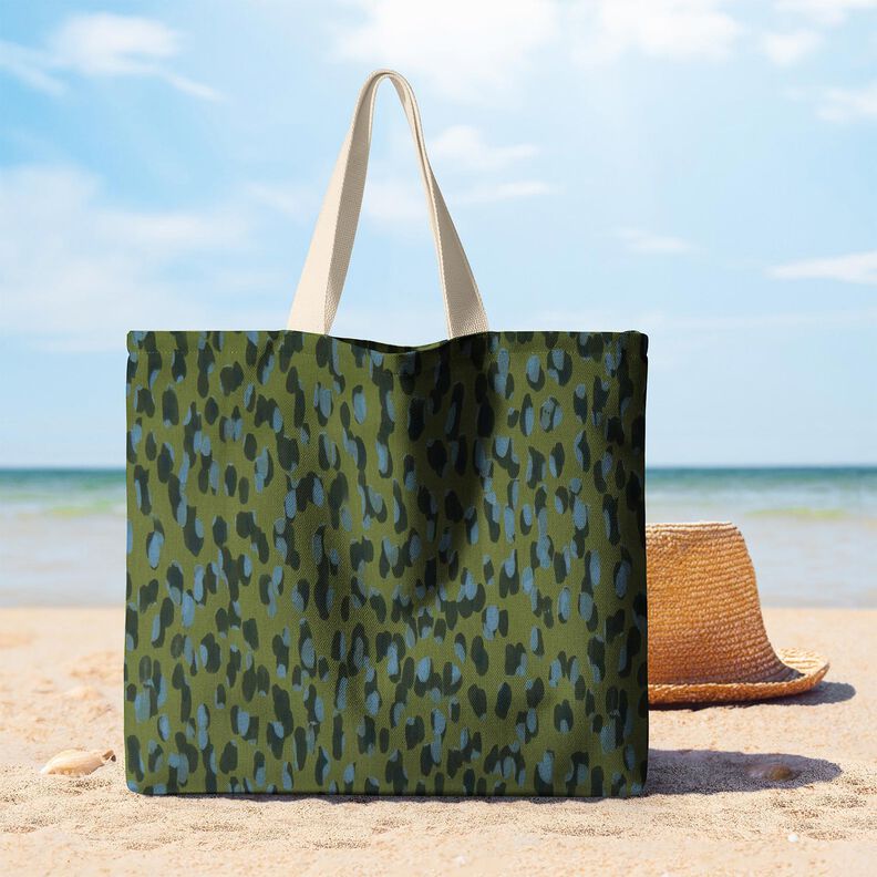 Tecido para exteriores Lona Bolinhas grandes – verde-pinheiro/azul,  image number 6