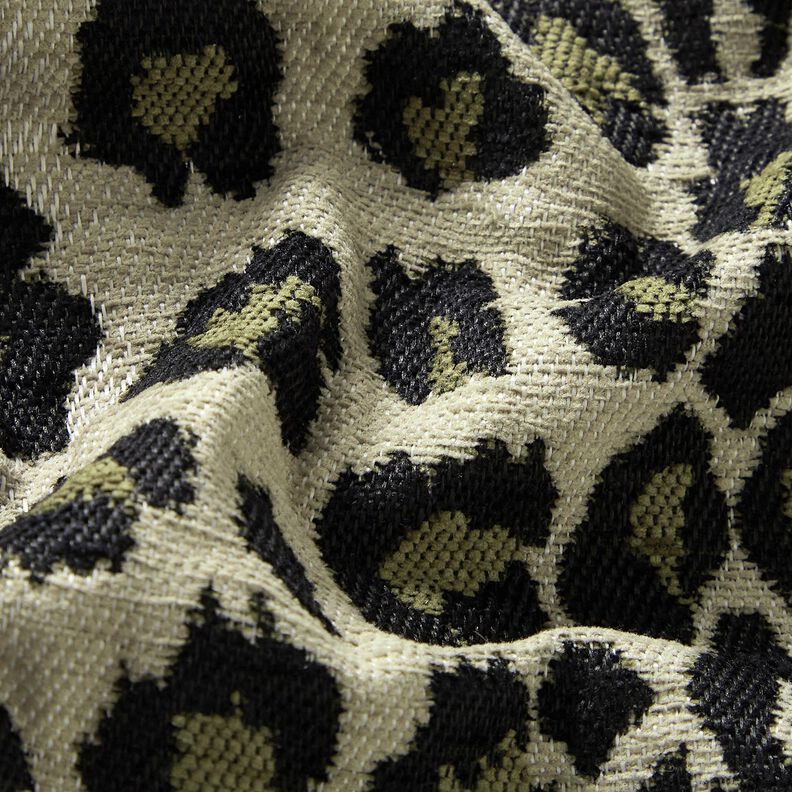 Tecido para estofos Jacquard Leopardo – taupe/caqui,  image number 2
