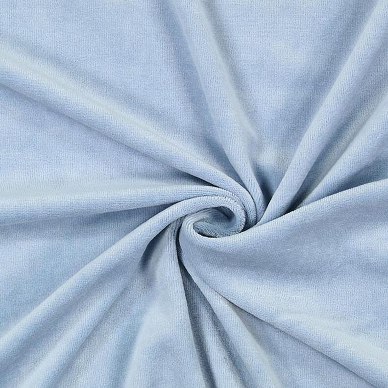 Tecido aveludado Nicki Liso – azul claro,  image number 1
