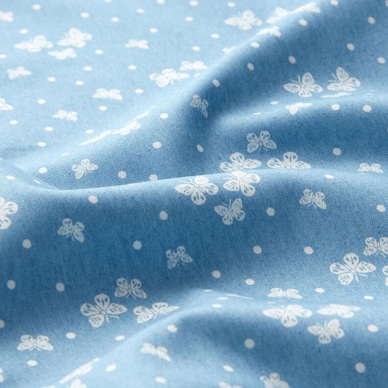 Chambray Pintas e borboletas – azul claro/branco sujo,  image number 2