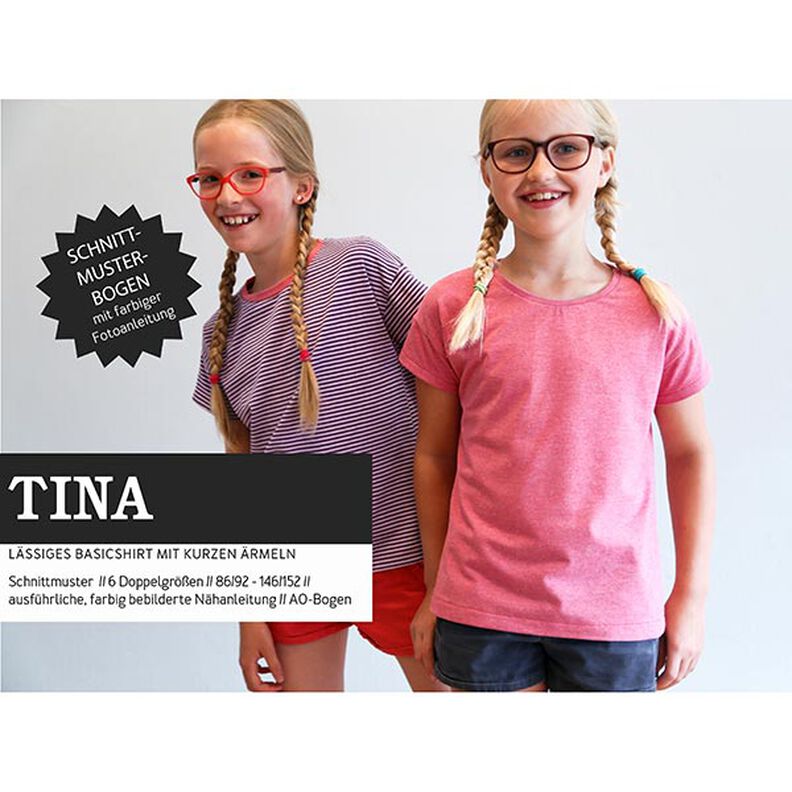 TINA - T-shirt básica casual com manga curta, Studio Schnittreif  | 86 - 152,  image number 1