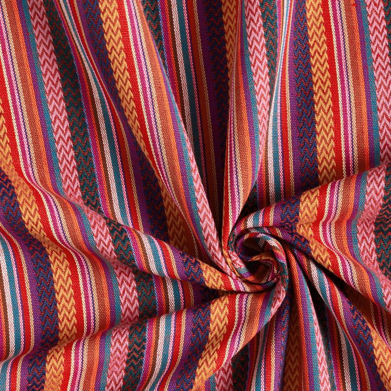 Tecido para decoração Jacquard Riscas Chevron – carmin/verde,  image number 3