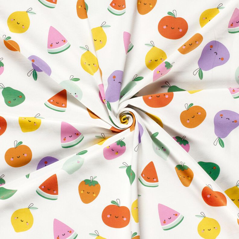Jersey de algod&atilde;o Fruta alegre &ndash; branco sujo/laranja-p&ecirc;ssego,  image number 3