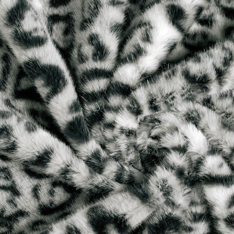 Pelo artificial Leopardo-das-neves – prateado/antracite,  image number 3