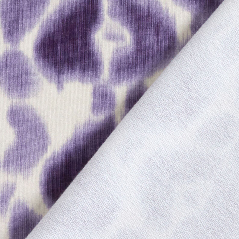 GOTS French Terry Padrão Leo Batik | TCC x LOOKS by Wolfgang Joop – roxo/creme,  image number 6