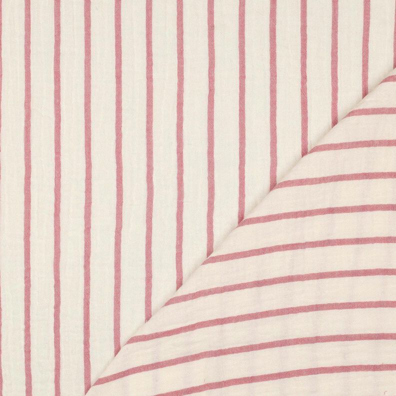 Musselina/ Tecido plissado duplo Riscas de fios tingidos  | Poppy Fabrics – púrpura média/branco,  image number 4