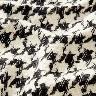 Tecido de mistura de lã solto pied-de-poule – preto/branco, 