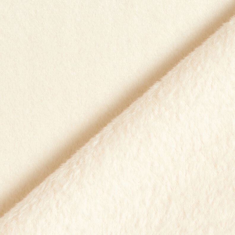 Tecido aveludado Nicki Fleece liso – creme,  image number 3