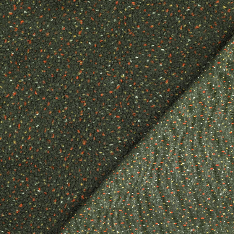Tecido de pelúcia Teddy Tweed Melange | Poppy Fabrics – verde escuro,  image number 4
