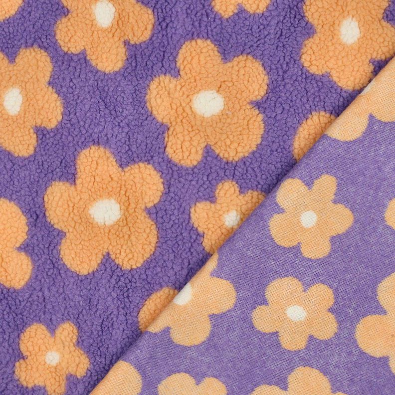 Tecido de pel&uacute;cia Teddy Flores | Poppy Fabrics &ndash; lavanda/damasco,  image number 4