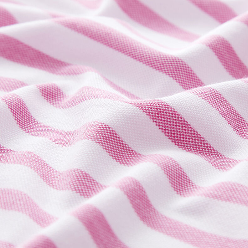 Jersey em tecido piqué às riscas – branco/pink,  image number 2