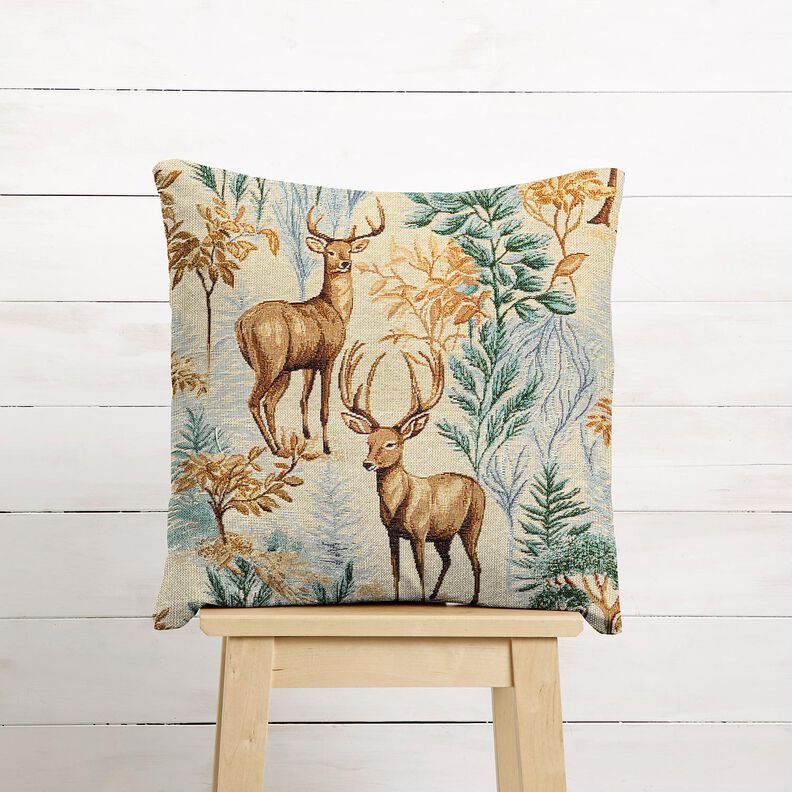 Tecido para decora&ccedil;&atilde;o Gobelina floresta de outono &ndash; bege claro/verde,  image number 6