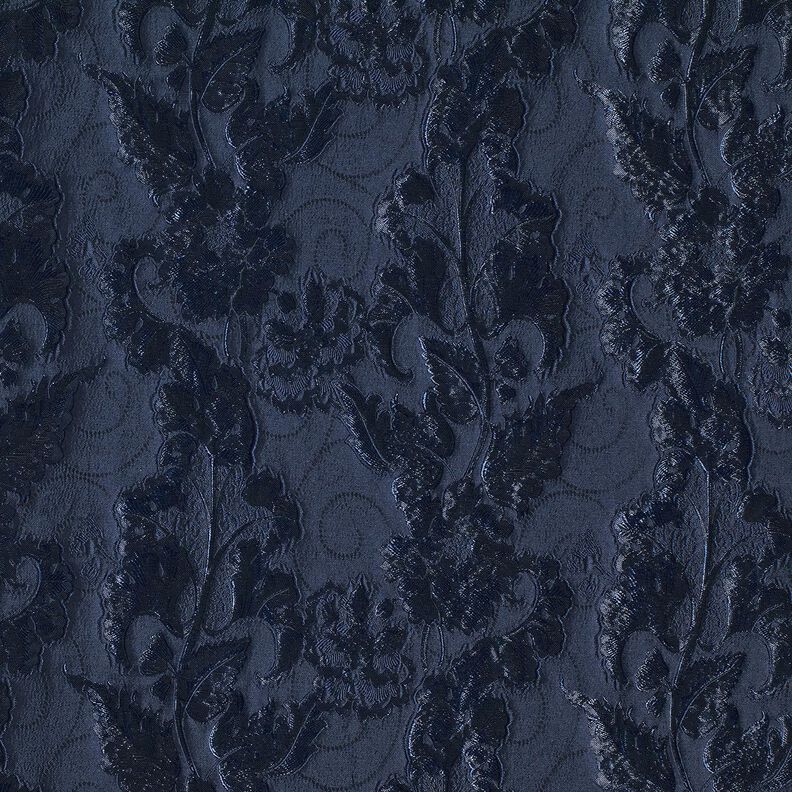 Jacquard para vestuário Brocado Flores – azul-marinho,  image number 5