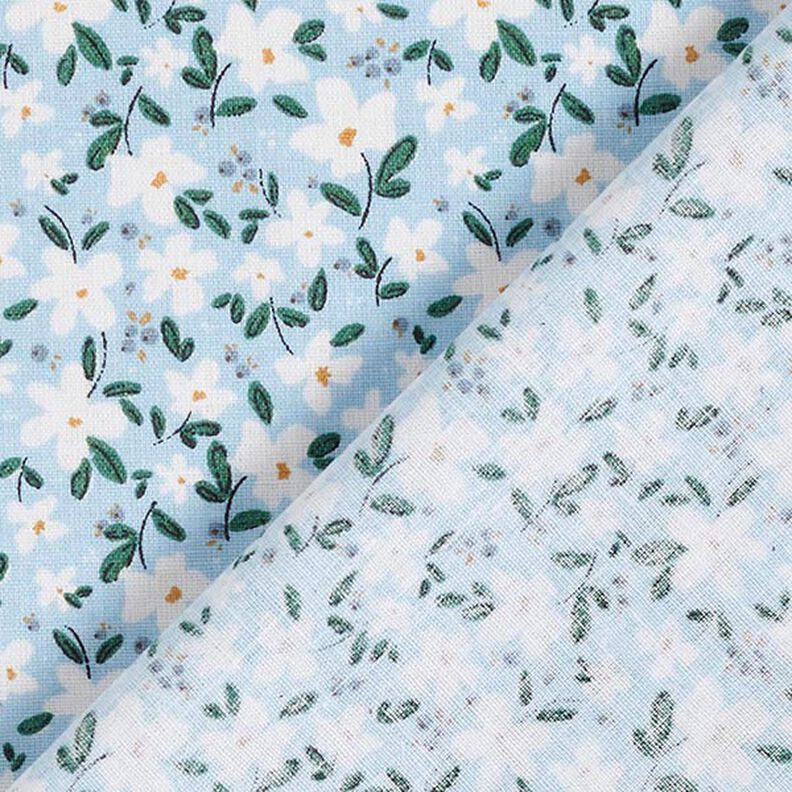 Flores delicadas de popeline de algodão orgânico – azul-celeste,  image number 4