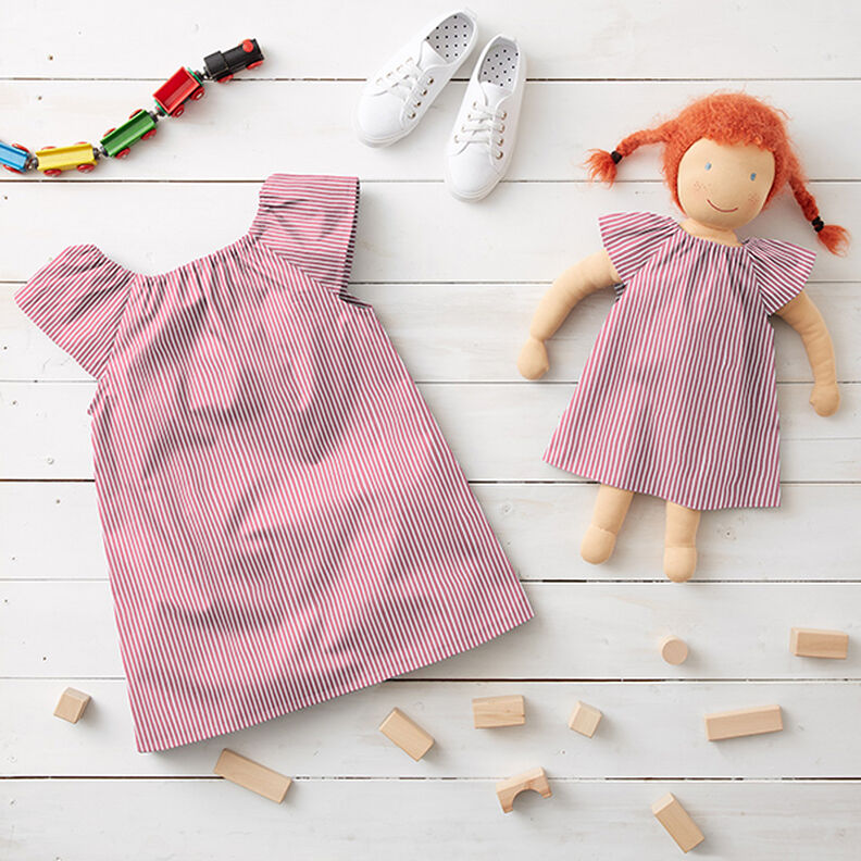 Popelina de algodão Riscas – rosa/branco,  image number 6