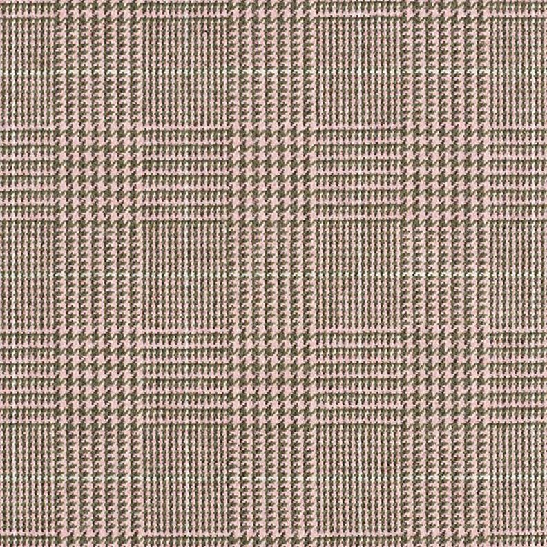 Tecido de lã Príncipe de Gales – rosa/caqui,  image number 1