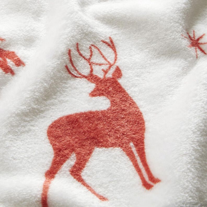 Tecido polar fofinho Veados na neve – marfim/cobre,  image number 2