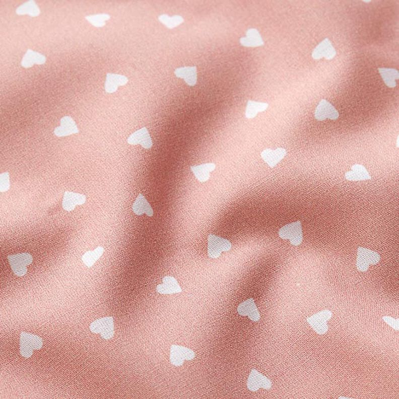 Corações espalhados de popeline de algodão orgânico – rosa embaçado,  image number 2