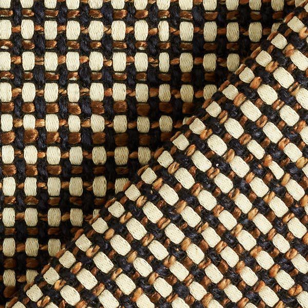 Quadrados de tecido de tela de linho grossa – azul-marinho/castanho,  image number 4