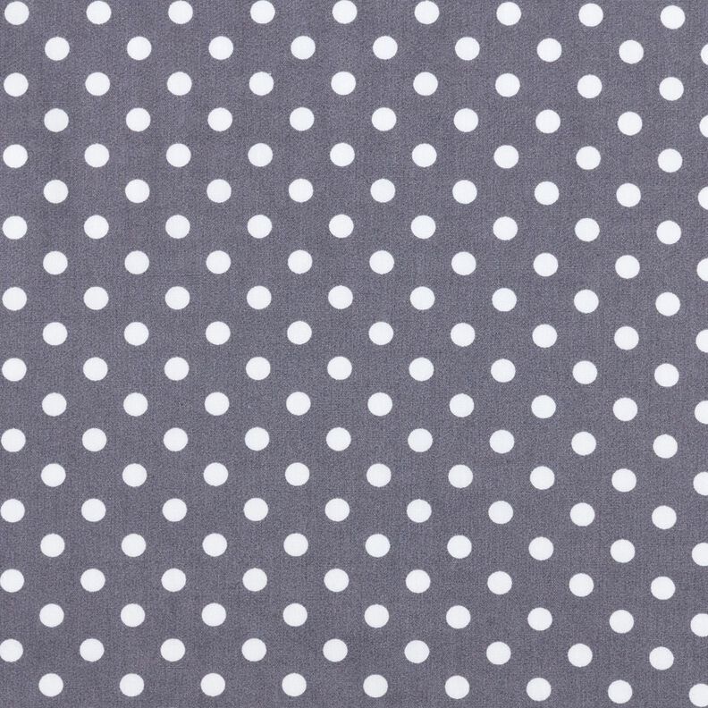 Popelina de algodão Polka Dots – cinza ardósia/branco,  image number 1