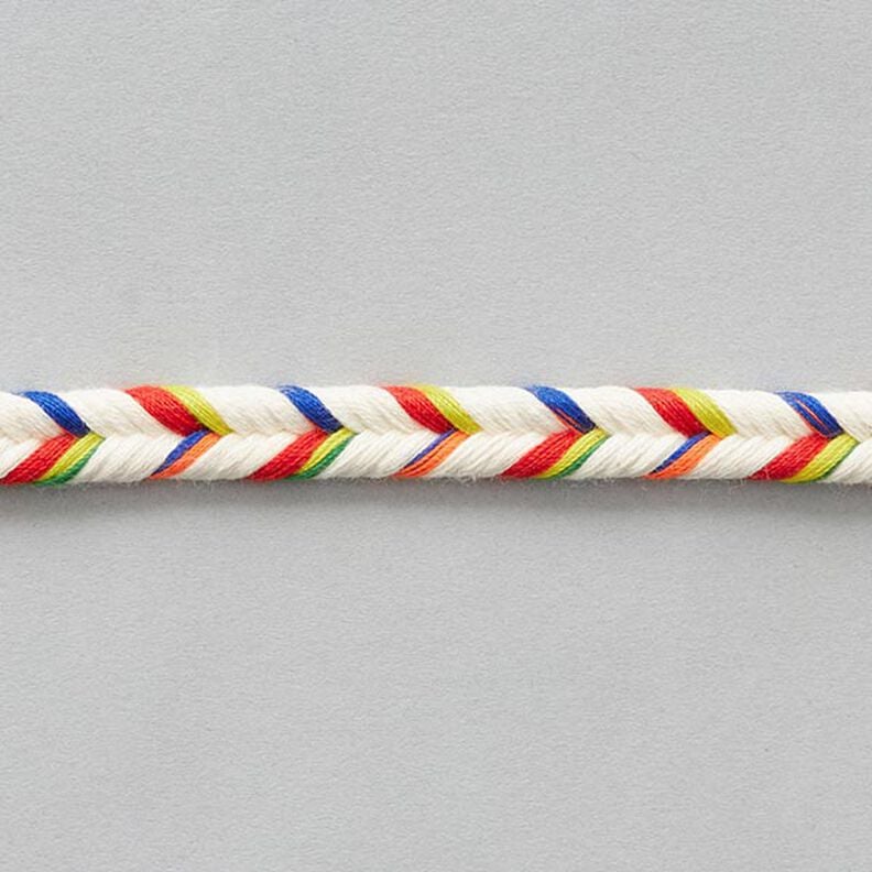 Cordão entrançado duplo [ 10 mm ] – branco sujo/azul-marinho,  image number 2