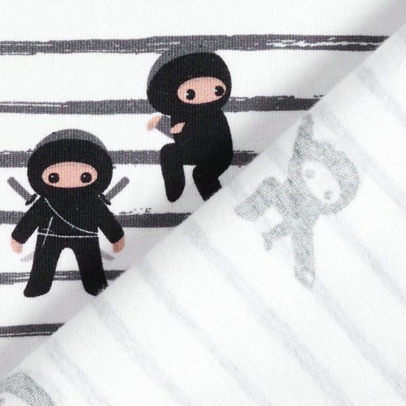 Jersey de algodão Ninjas às riscas  – branco,  image number 4