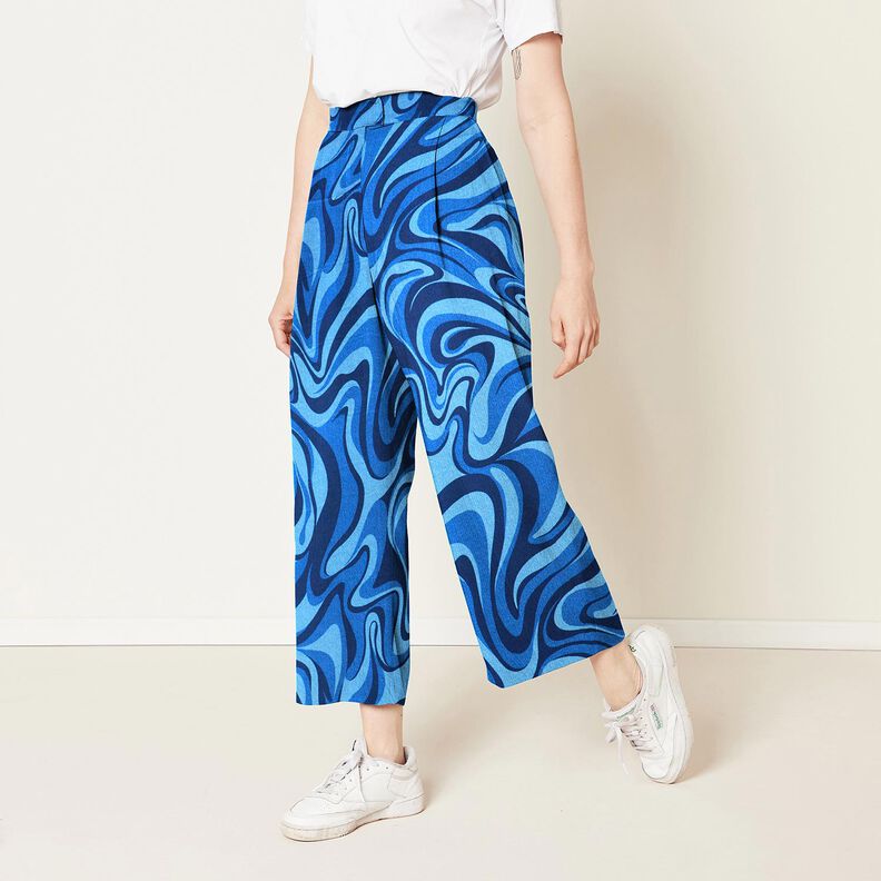 Crepe de viscose Ondas – azul-marinho/azul real,  image number 5