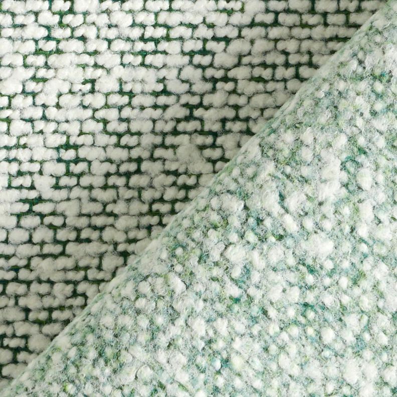 Tecido para exteriores Bouclé fino – verde/branco sujo,  image number 4