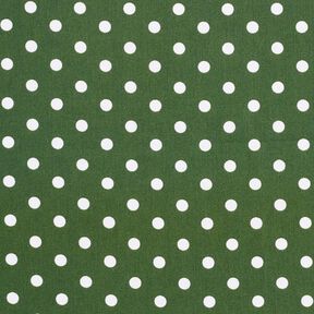 Popelina de algodão pintas grandes – verde escuro/branco, 