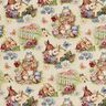 Tecido para decoração Gobelina Coelhinhos de Páscoa no jardim – bege claro/baga,  thumbnail number 1