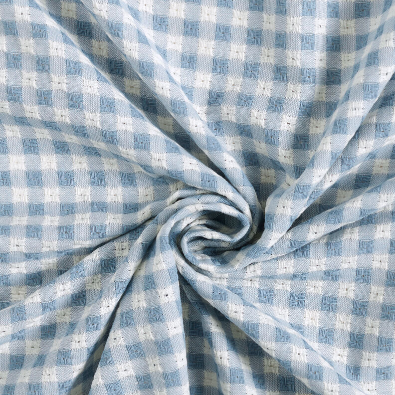 Tecido de algodão Textura xadrez – branco/azul claro,  image number 4