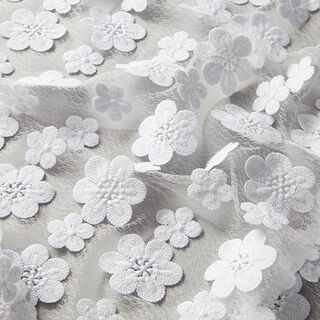 Softmesh Bordado floral 3D – branco, 