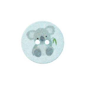 Botão de poliéster 2 furos Recycling Coala [Ø18 mm] – azul bebé, 