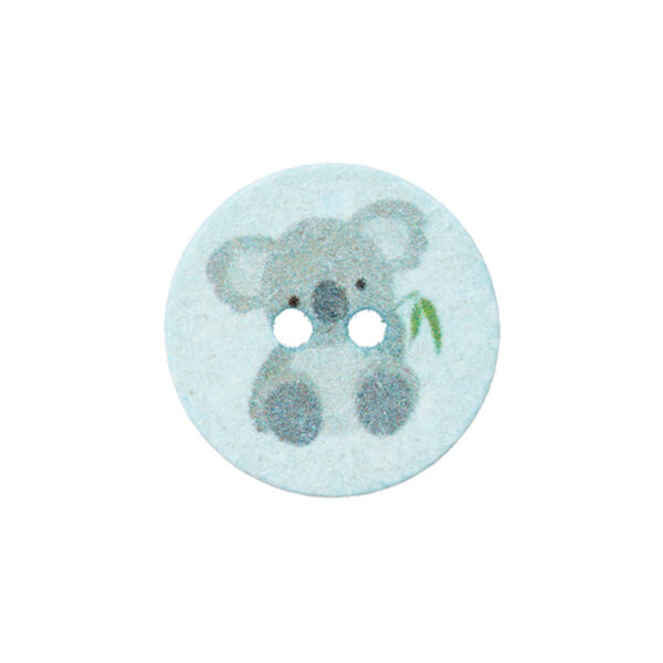 Botão de poliéster 2 furos Recycling Coala [Ø18 mm] – azul bebé,  image number 1