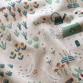 Tecido para decoração Meio linho Panamá Quinta – natural/verde, 