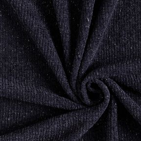 Chenille Malha Jacquard Brilho – preto azulado/prata metálica, 