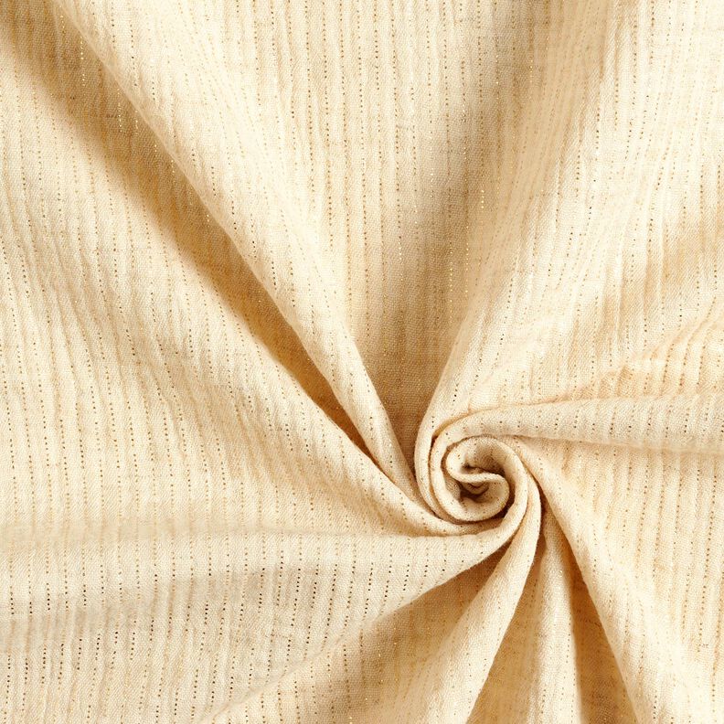 Musselina/ Tecido plissado duplo Mix de linho Pintas brilhantes – creme,  image number 3