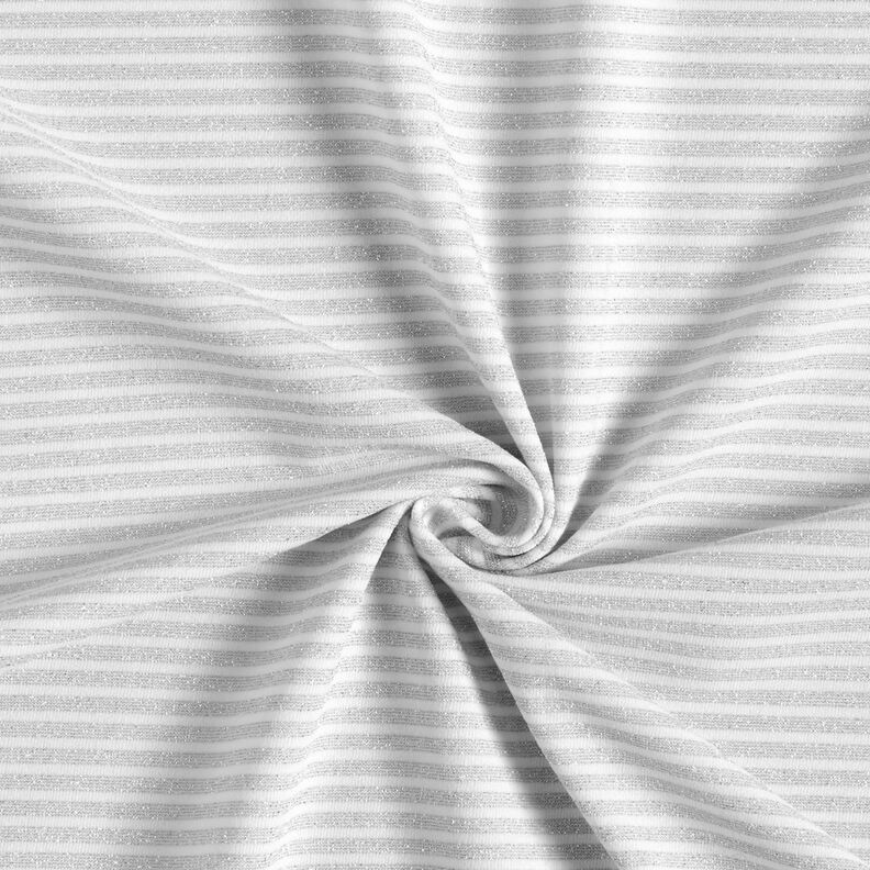 Jersey com riscas brilhantes estreitas – branco/prata metálica,  image number 4