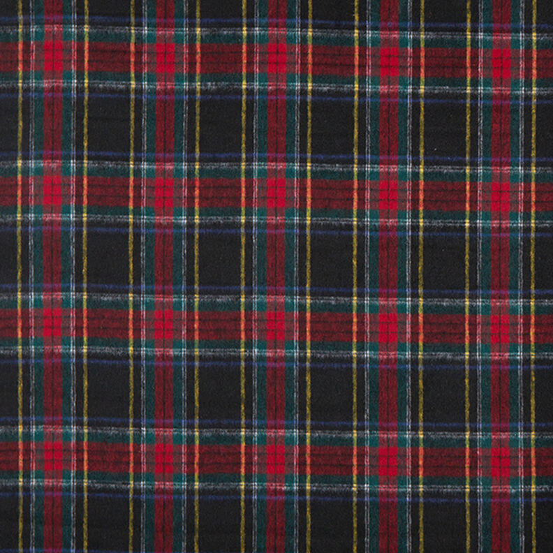 Tecido para sobretudos Mistura de pura lã Xadrez escocês – preto/vermelho,  image number 1