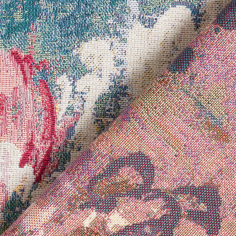 Tecido para decoração Gobelina Nenúfar – bege claro/verde,  image number 4