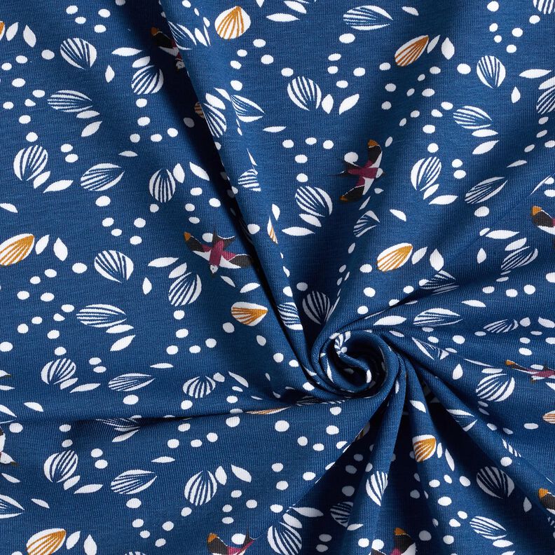 Jersey de algodão Andorinhas a voar sobre o prado – índigo,  image number 3