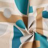 Tecido para decoração Meio linho Panamá Formas abstratas – natural/azul petróleo,  thumbnail number 3