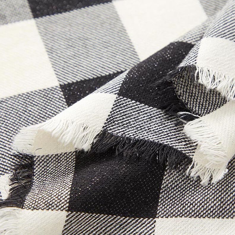 Tecido de algodão Xadrez Lurex – preto/branco,  image number 3