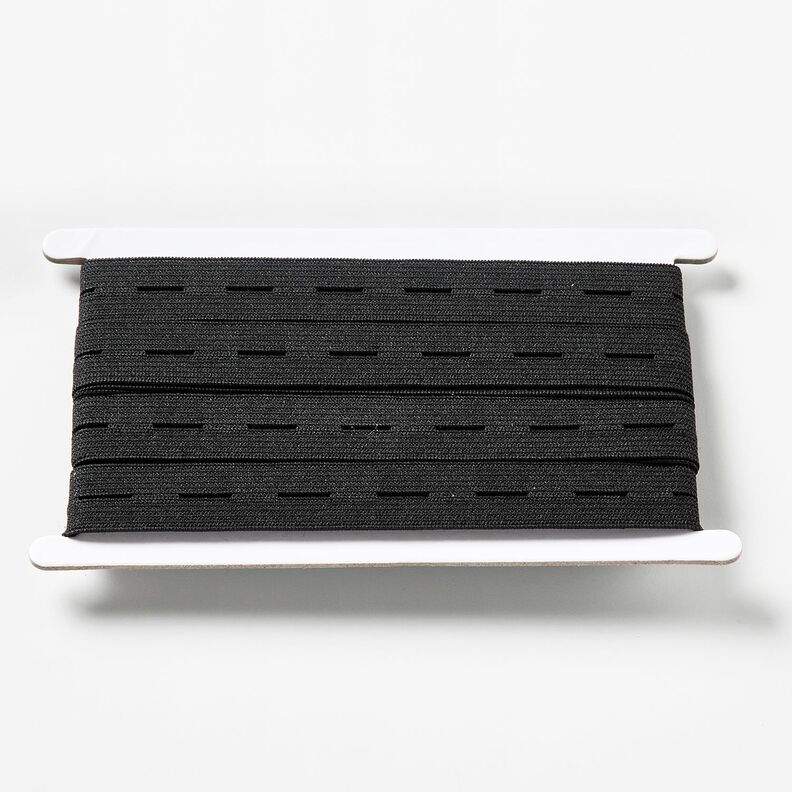 Elástico com casas de botão [3 m | 20 mm] – preto,  image number 1
