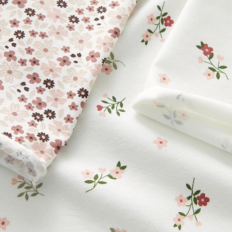 Jersey de algodão Flores e corações – branco sujo,  image number 5