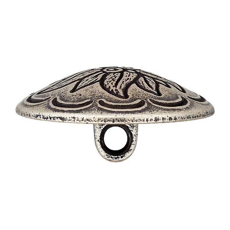 Botão tradicional Gavinha floral - prata antiga metálica velho metálica,  image number 2